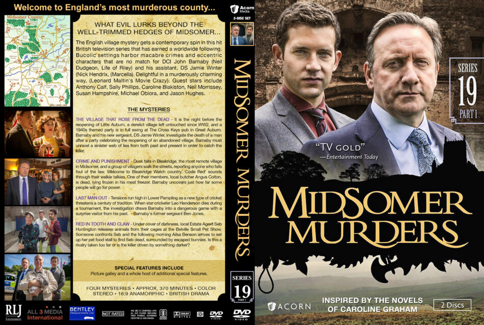 Midsomer Murders - Series 19, Part 1 dvd cover & labels (2016) R1 Custom