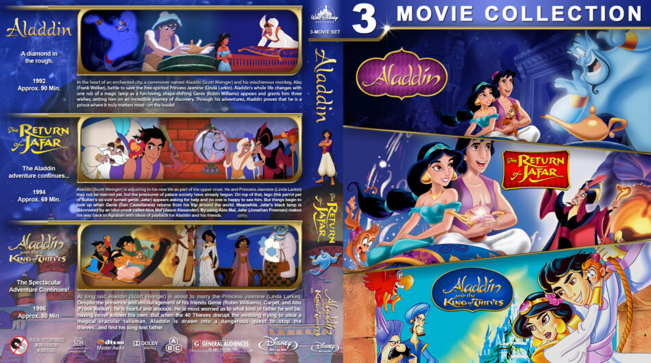 Aladdin Triple Feature blu-ray cover (1992-1996) R1 Custom