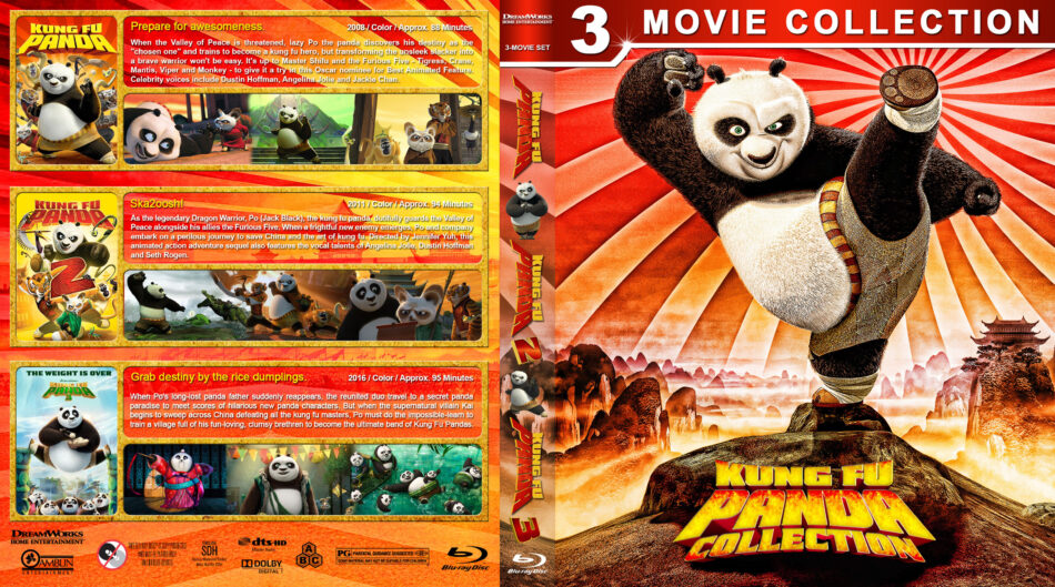 Kung Fu Panda Collection Blu Ray Cover 2008 2016 R1 Custom