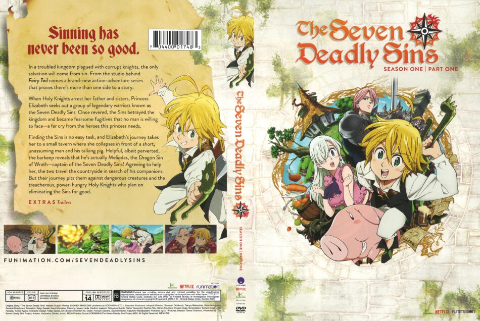 The Seven Deadly Sins Season 1 Part 1 dvd cover (2017) R1