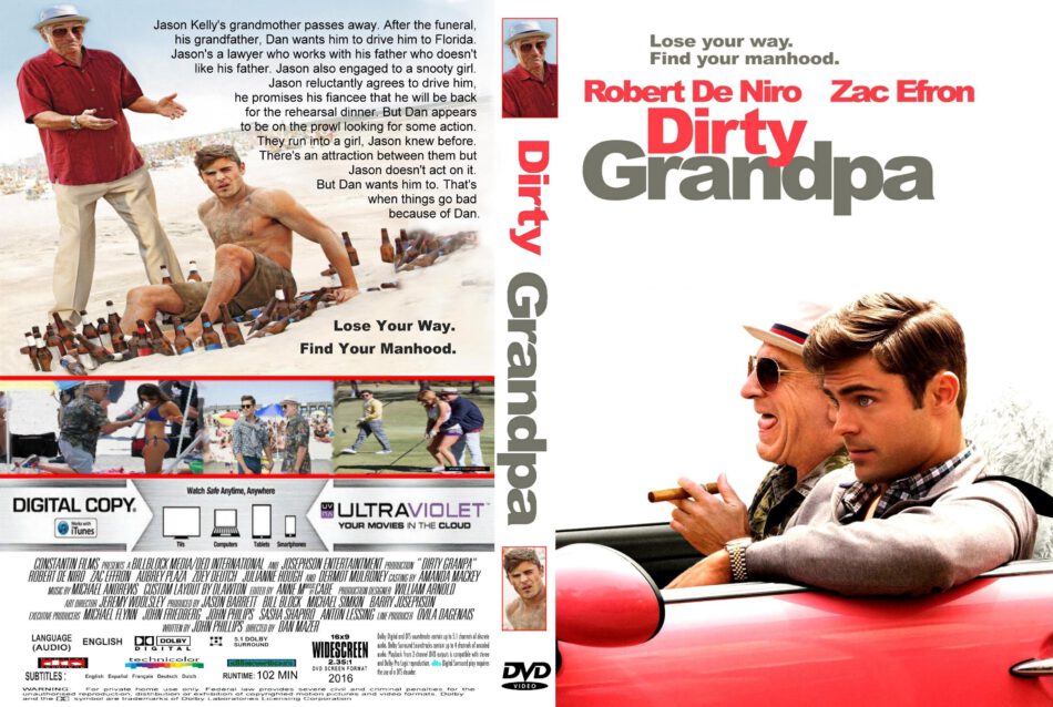Dirty Grandpa dvd cover & label (2016) WS R2 CUSTOM