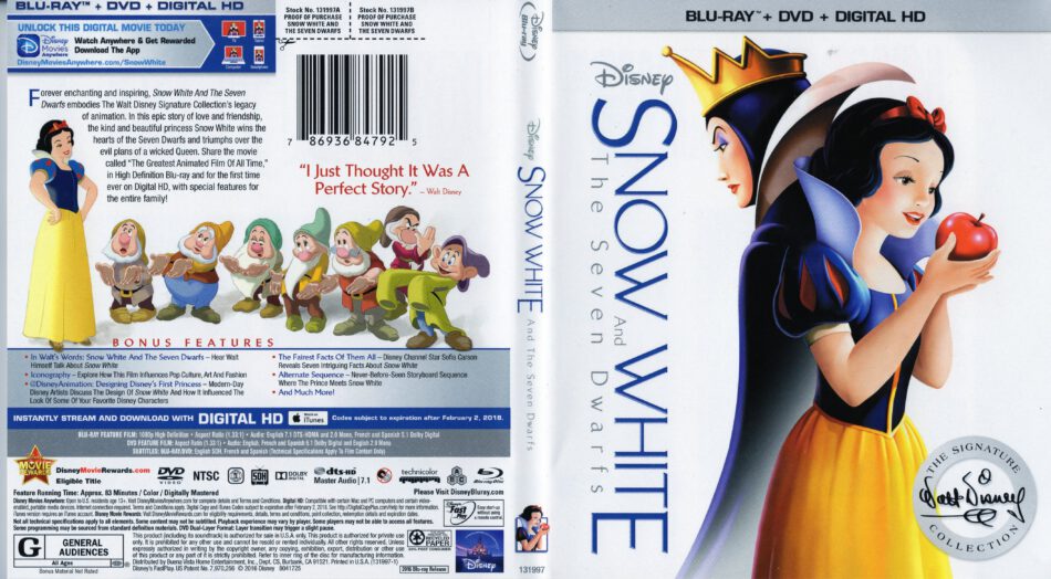 Snow White And The Seven Dwarfs 2016 R1 Ws Blue Ray Cover And Label Dvdcovercom 
