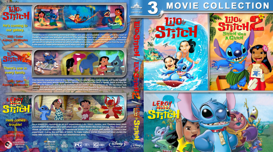Lilo Stitch Triple Feature 2002 2006 R1 Custom Blu Ray Cover Dvdcover Com