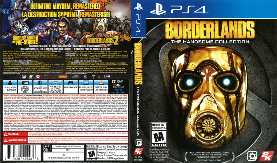 Borderlands: The Handsome (2014) PS4 Cover - DVDcover.Com