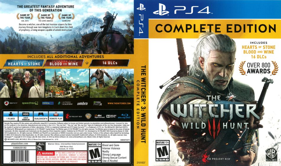 the witcher 3 ps4 cover