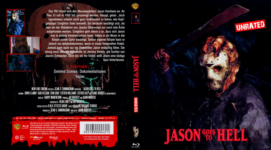 Jason goes to Hell (1993) R2 German Blu-Ray Cover.