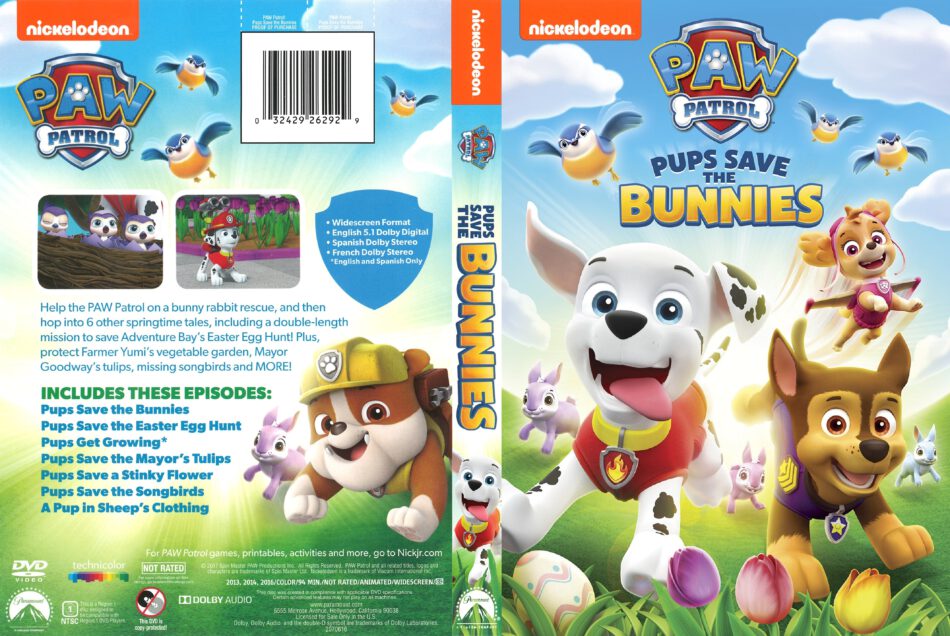 Paw Patrol: Pups Save the Bunnies (2017) R1 DVD Cover 