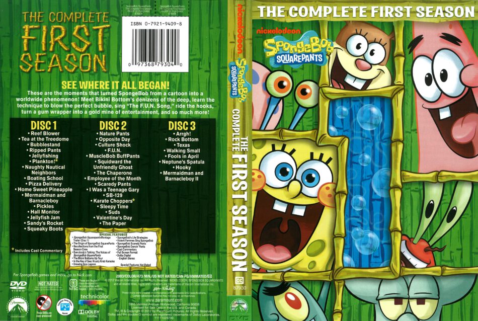 Spongebob Squarepants Season 1 (2003) R1 DVD Cover - DVDcover.Com