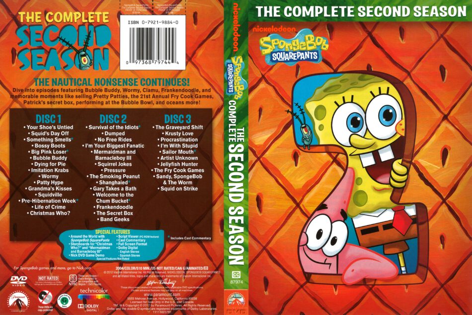 Spongebob Squarepants Season 2 (2004) R1 DVD Cover - DVDcover.Com