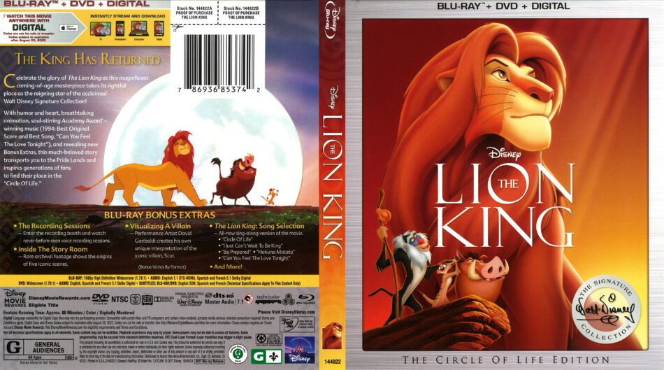 The Lion King (2017) R1 Blu-Ray Cover - DVDcover.Com