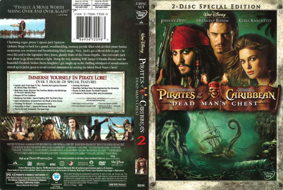 Pirates of the Caribbean: Dead Man's Chest (2006) R1 DVD Cover ...