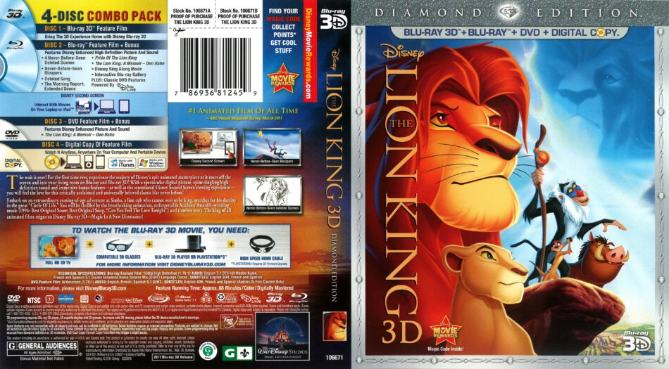 The Lion King (2011) R1 Blu-Ray Cover - DVDcover.Com