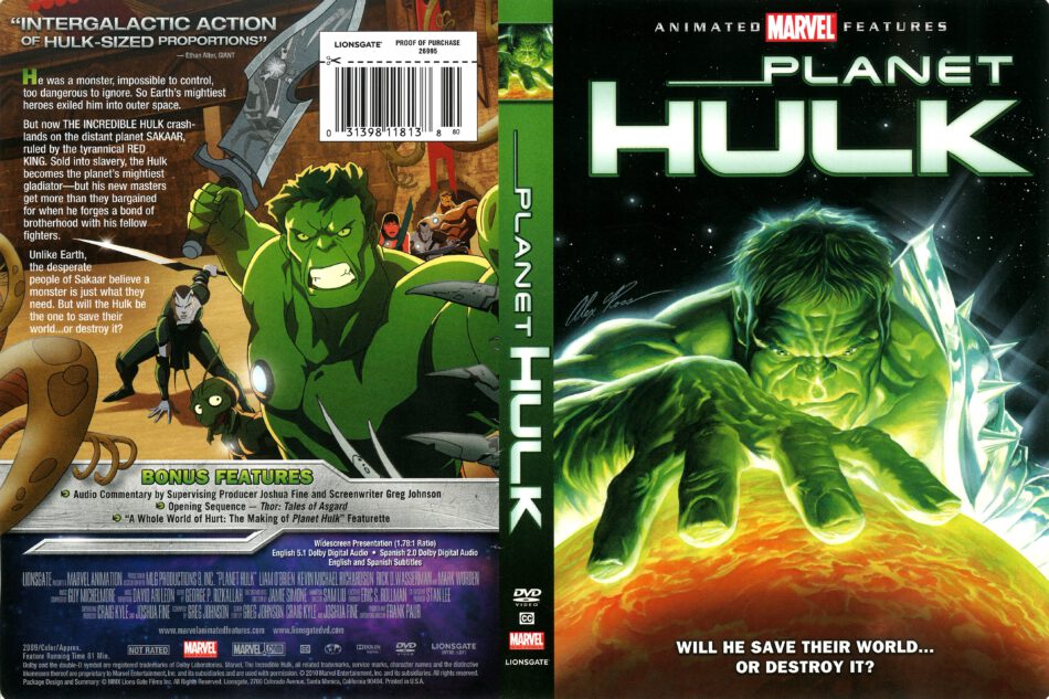 Planet Hulk (2009) R1 DVD Cover 