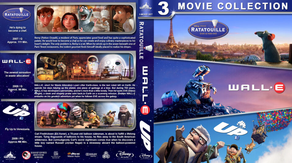 Ratatouille Wall E Up Triple Feature 07 09 R1 Custom Blu Ray Cover Dvdcover Com