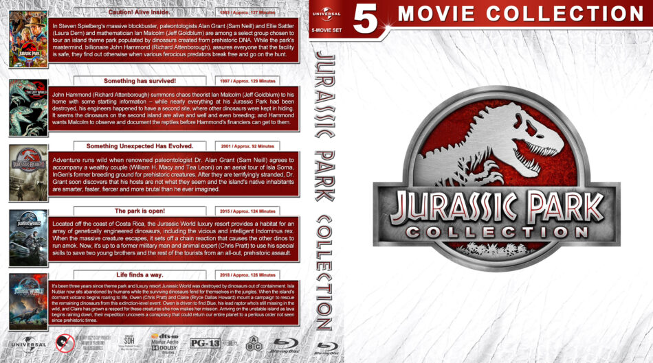 Jurassic Park Collection 5 1993 2018 R1 Custom Blu Ray Cover Dvdcovercom 7439