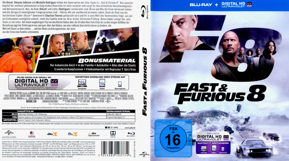 Fast & Furious 8 Dvd