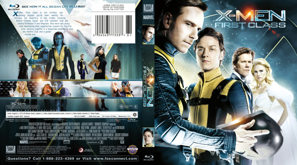 X Men First Class 2011 Blu Ray Cover Dvdcover