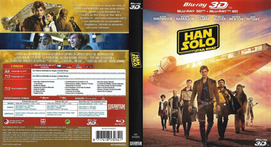 líder nacimiento Tradicion Han Solo Una Historia De Star Wars (2018) Spanish Blu-Ray Cover -  DVDcover.Com