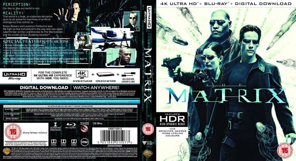 The Matrix 1999 R2 4k Uhd Cover Dvdcover Com