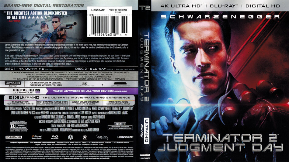 Terminator 2 (1991) R1 4K UHD Blu-Ray Cover - DVDcover.Com