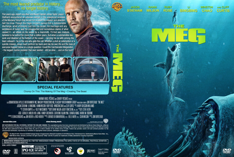 The Meg / Meg 2: The Trench Double Feature R1 Custom DVD Covers & Label 