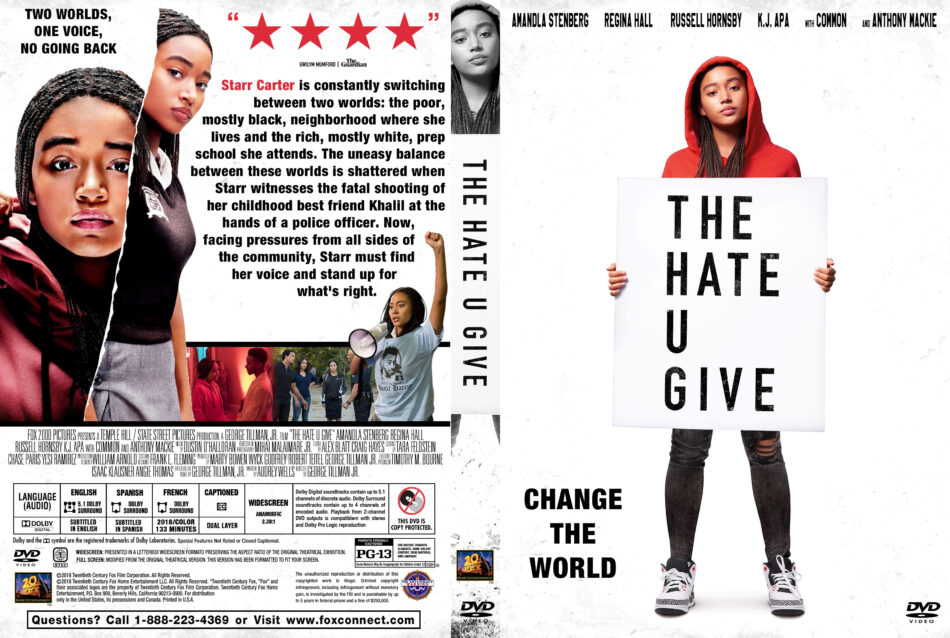 The Hate U Give (2018) R1 Custom DVD Cover - DVDcover.Com