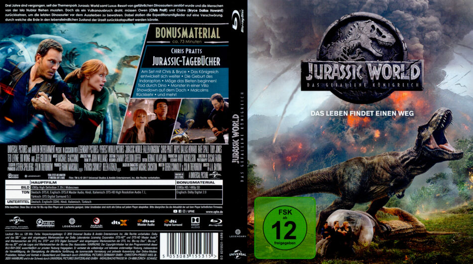 Jurassic World Das Gefallene Königreich 2018 R2 German Blu Ray