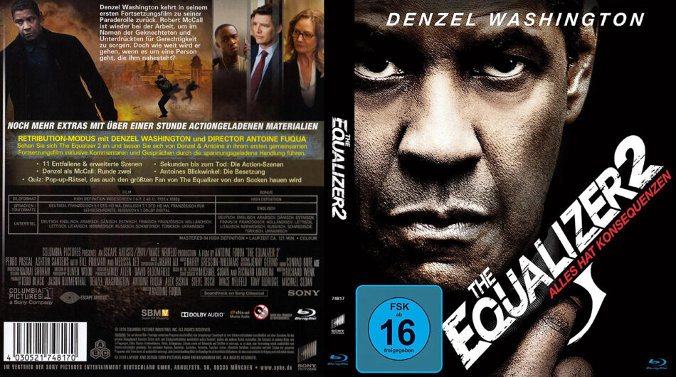 emulsion Vidunderlig beruset The Equalizer 2 (2018) R2 German Custom Blu-Ray Covers - DVDcover.Com