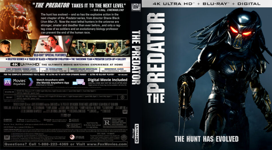 The Predator (2018) R1 4K Cover - DVDcover.Com