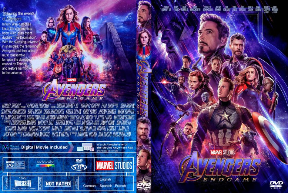 Avengers Endgame (2019) R0 Custom DVD Cover
