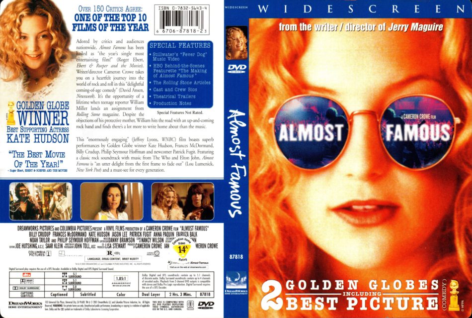 ALMOST FAMOUS (2000) R1 DVD COVER & LABEL - DVDcover.Com