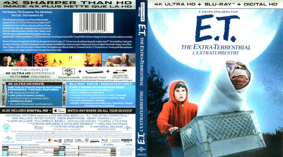 E T The Extra Terrestrial 1982 R1 Uhd 4k Cover Labels Dvdcover Com