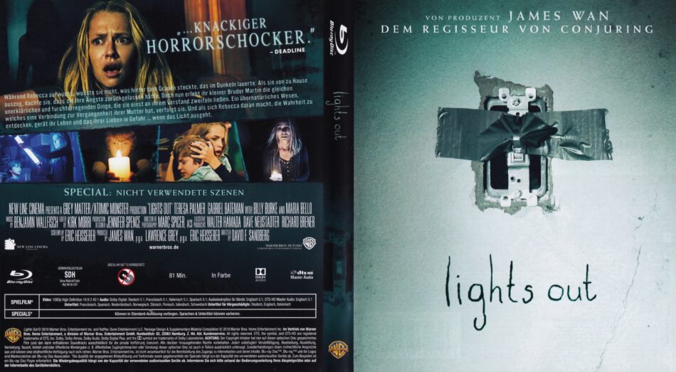 Lights Out 2016 R2 German Blu Ray Cover Dvdcover Com