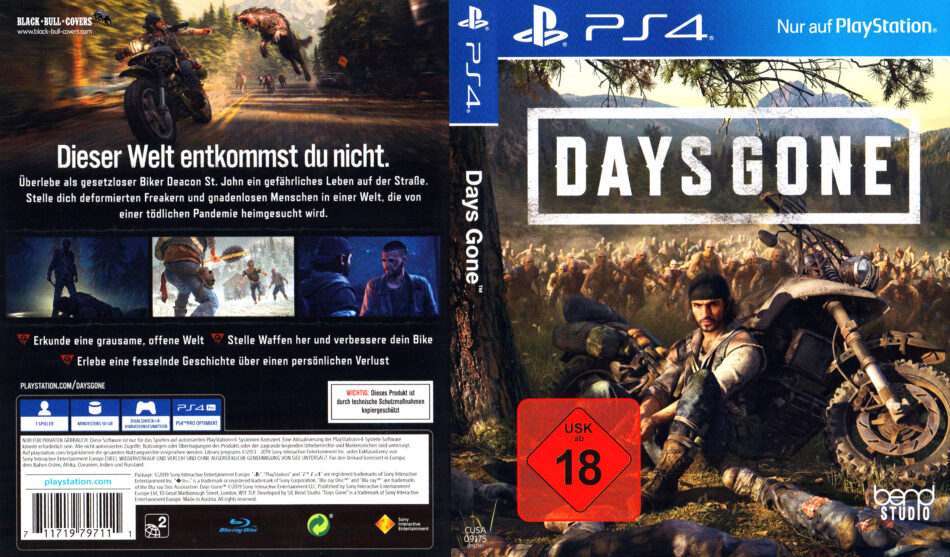 Days Gone - Replacement PS4 Cover and Case. NO GAME!!