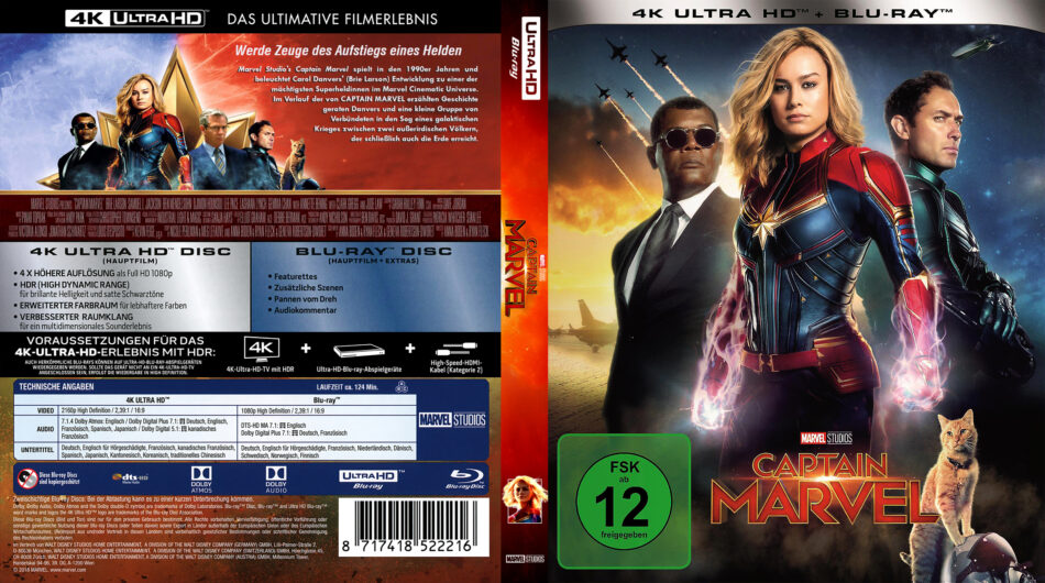 Lol Verhogen achter Marvel's Captain Marvel (2018) R2 German Custom 4K Covers & labels -  DVDcover.Com