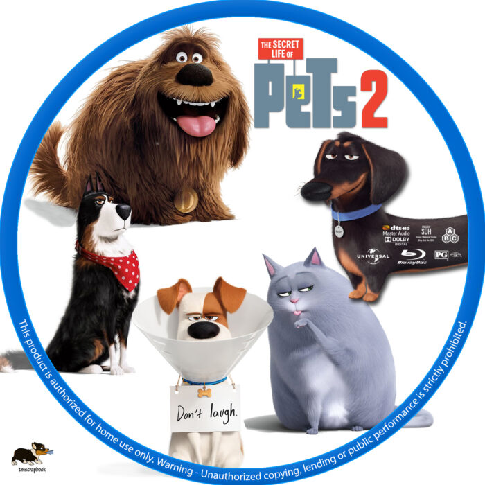 The Secret Life of Pets 2 (2019) R1 Custom Blu-Ray Label - DVDcover.Com