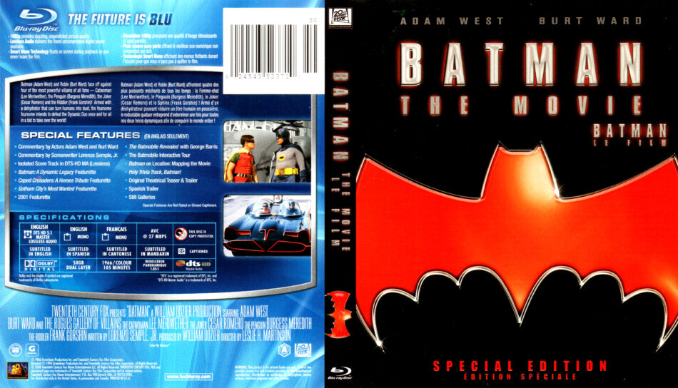 BATMAN THE MOVIE (1966) R1 BLU-RAY COVER & LABEL - DVDcover.Com