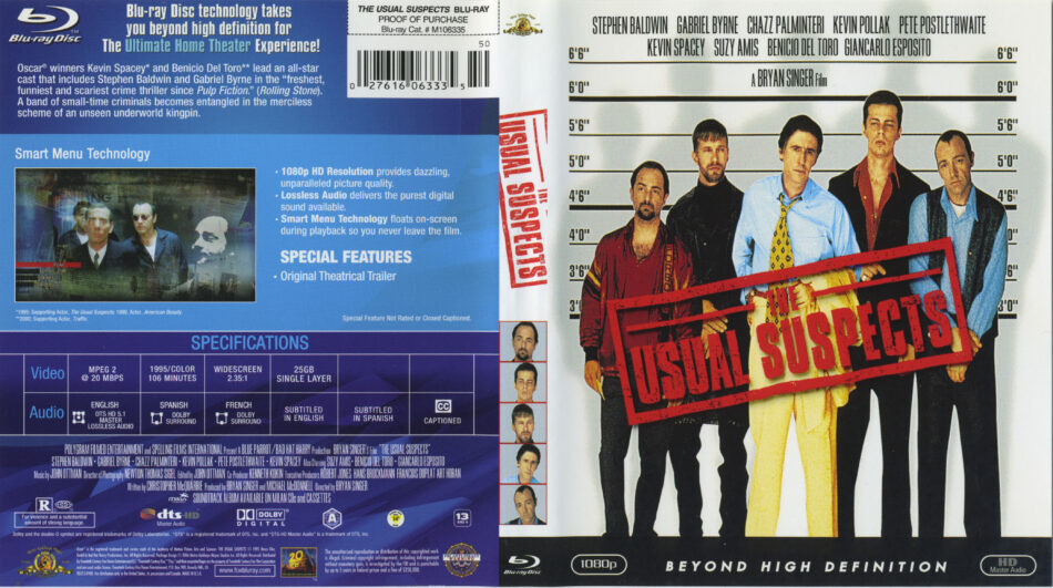 The Usual Suspects (1995) R1 Blu-Ray Cover & label - DVDcover.Com