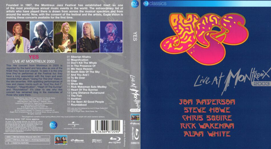 Yes Live At Montreux (2016) Blu-Ray Cover - DVDcover.Com