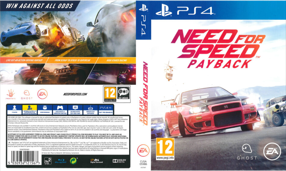 Need For Speed Payback Pal Ps4 Cover Dvdcover Com