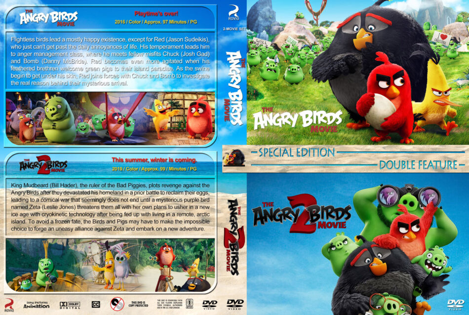 Angry Birds Double Feature R1 Custom DVD Cover - DVDcover.Com