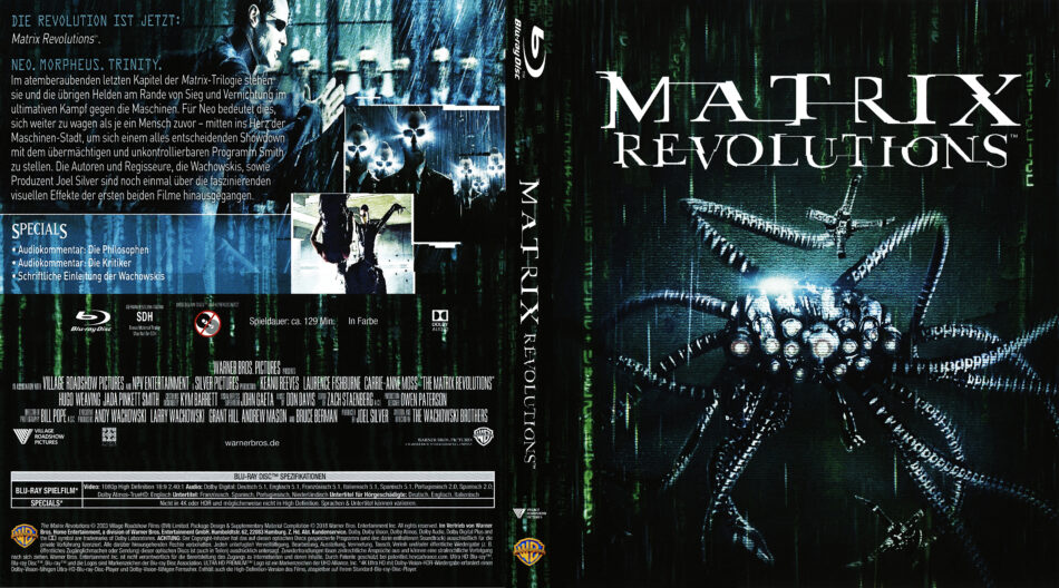 Matrix Revolutions Custom Remastered Uhd Edition R2 German Cover Label Dvdcover Com