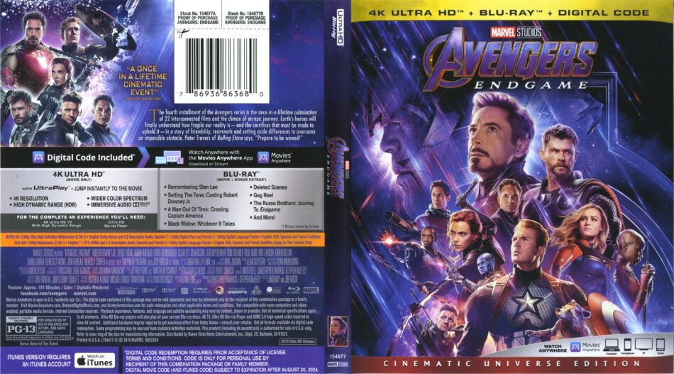 Avengers Endgame 2019 R1 4k Uhd Cover Labels Dvdcovercom
