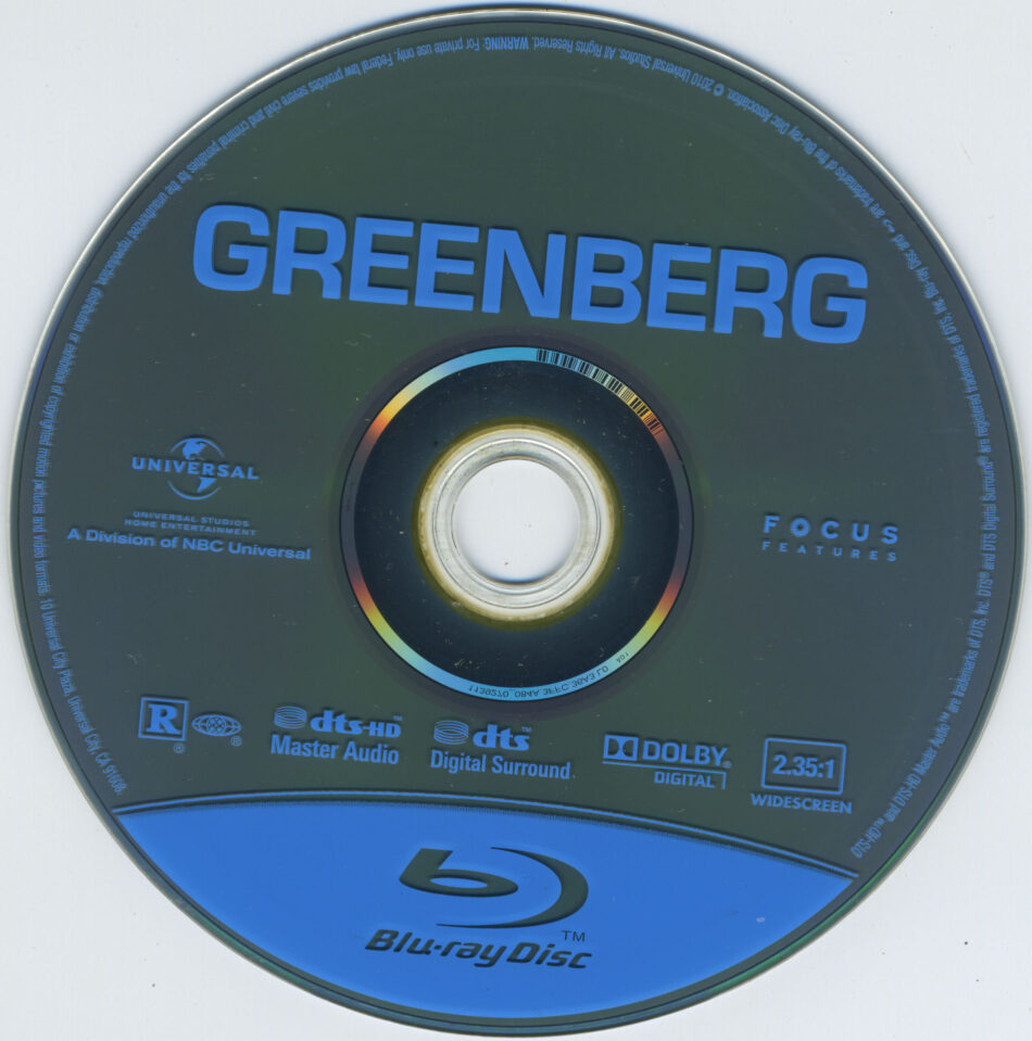 Greenberg (2009) R1 Blu-Ray Cover & Label - DVDcover.Com