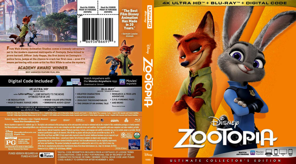 Zootopia (2019) R1 4K UHD Cover - DVDcover.Com