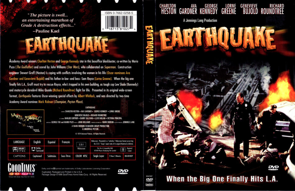 EARTHQUAKE 1974 R1 DVD COVER LABEL DVDcover.Com