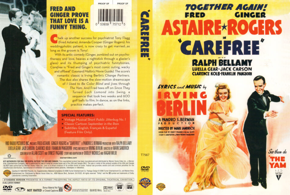 CAREFREE (1938) R1 DVD COVER & LABEL - DVDcover.Com