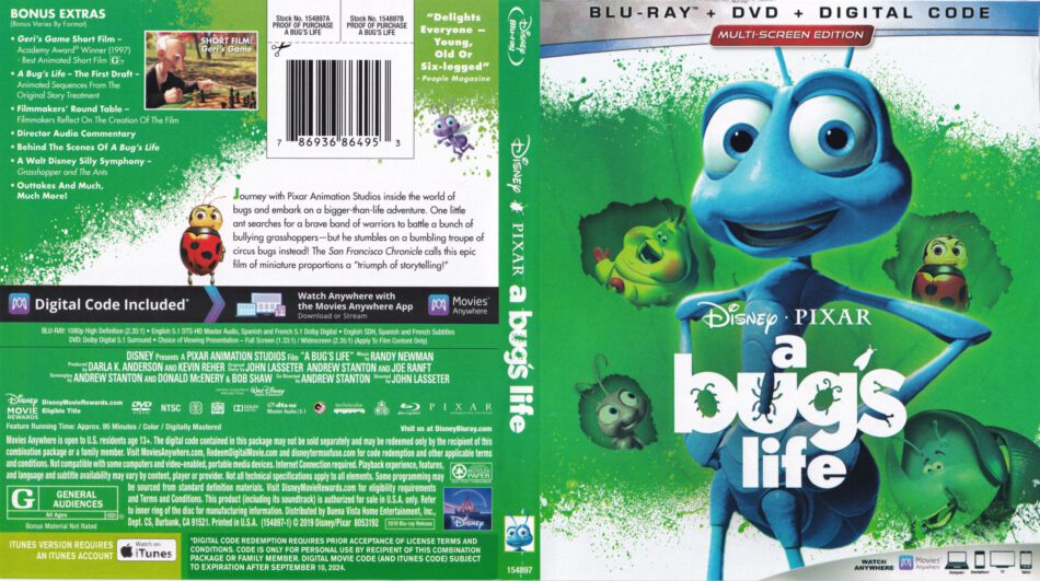 A Bug's Life (2019) R1 Blu-Ray Cover - DVDcover.Com