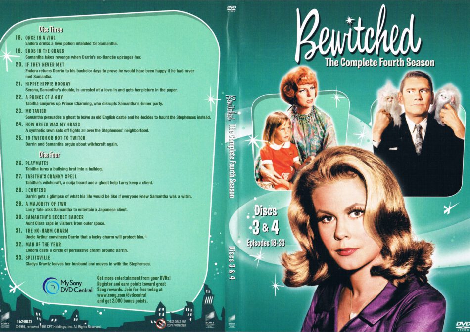 Bewitched Season 4 Discs 3 And 4 R1 DVD Cover & Labels - DVDcover.Com