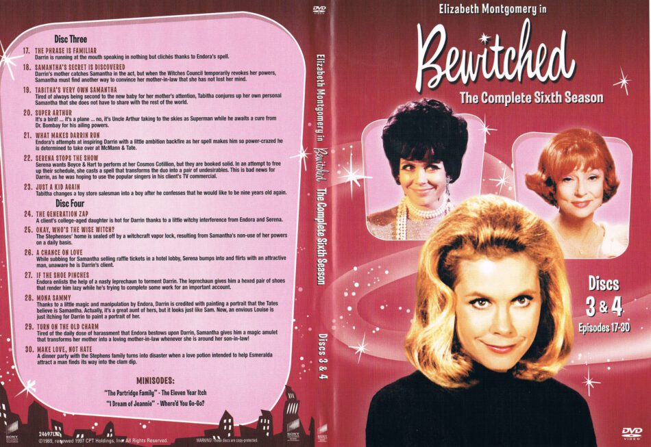 Bewitched Season 6 Discs 3 And 4 R1 Dvd Cover And Labels Dvdcovercom